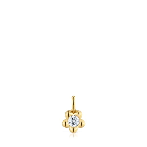 DIJE FLOR DE ORO CON DIAMANTE CREADO EN LABORATORIO LILI - 4