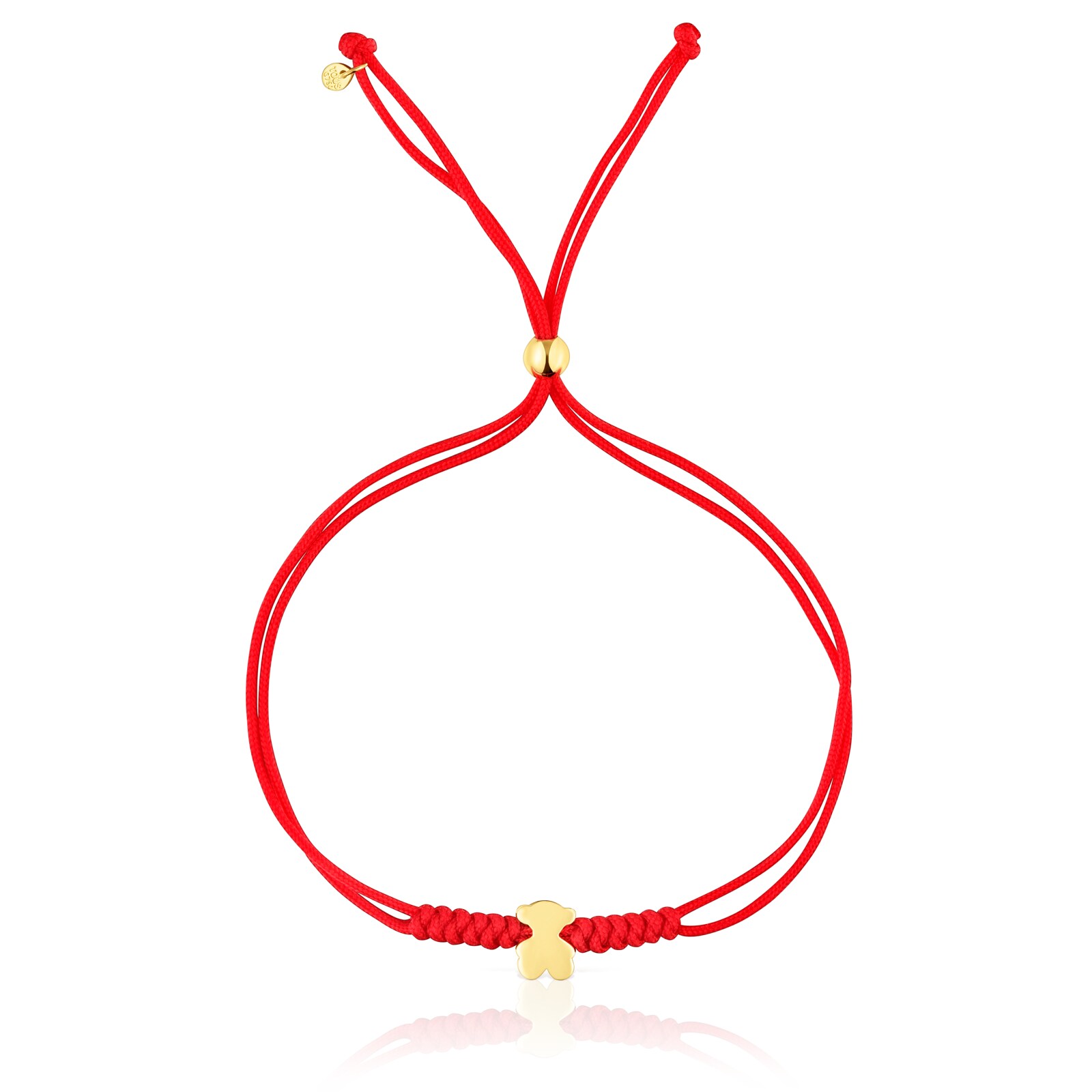 PULSERA DE ORO MOTIVO OSO Y NYLON EN COLOR ROJO SWEET DOLLS - 2