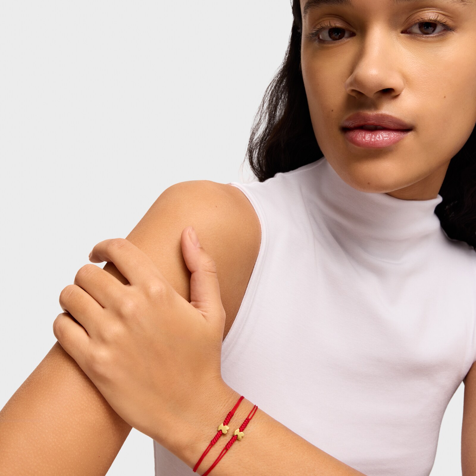 PULSERA DE ORO MOTIVO OSO Y NYLON EN COLOR ROJO SWEET DOLLS - 5