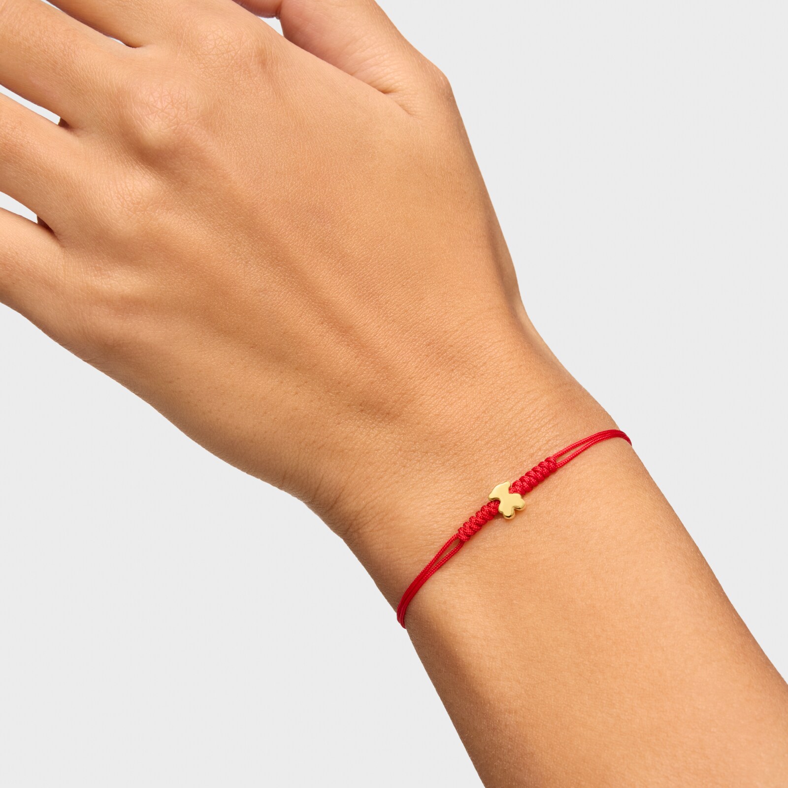 PULSERA DE ORO MOTIVO OSO Y NYLON EN COLOR ROJO SWEET DOLLS - 6