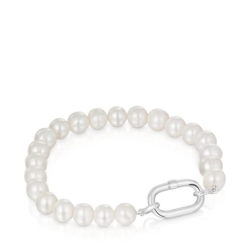 PULSERA DE PERLAS CON ANILLA PLATA - 3