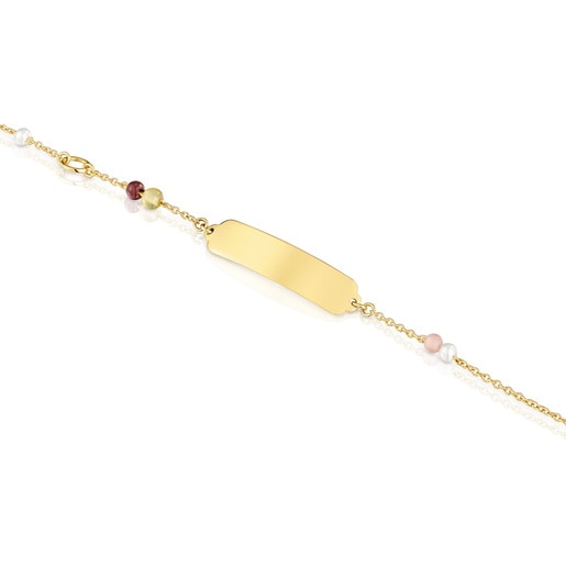 PULSERA PLACA DE ORO Y GEMAS - 2