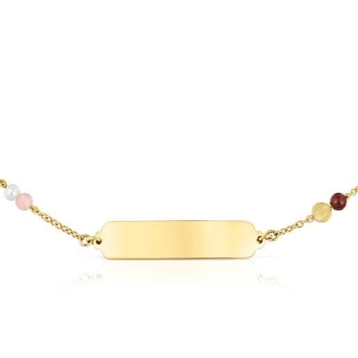 PULSERA PLACA DE ORO Y GEMAS - 3