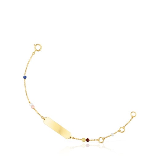PULSERA PLACA DE ORO Y GEMAS - 4