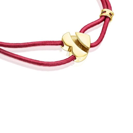 PULSERA ELÁSTICA ROJA CON CORAZÓN CON BAÑO DE ORO 18 KT SOBRE PLATA SWEET DOLLS - 2