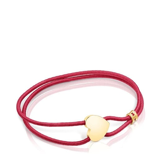 PULSERA ELÁSTICA ROJA CON CORAZÓN CON BAÑO DE ORO 18 KT SOBRE PLATA SWEET DOLLS - 4