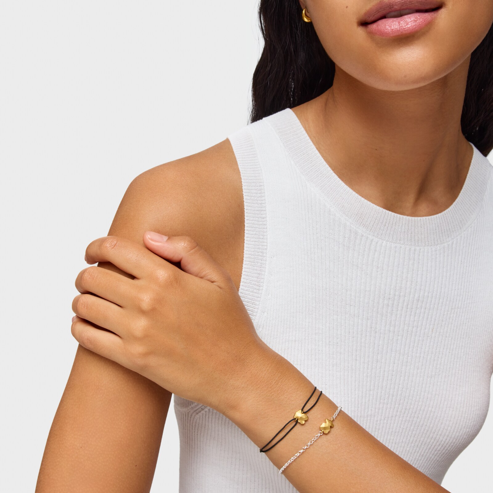 PULSERA OSO CON PLATA Y BAÑO DE ORO - 5