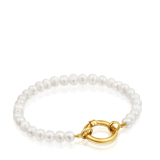 PULSERA DE PERLAS Y BAÑO DE ORO 18K - 3