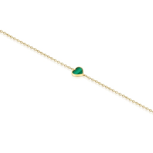 PULSERA CORAZÓN DE ORO Y MALAQUITA - 2