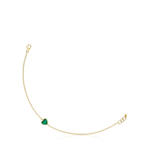 PULSERA CORAZÓN DE ORO Y MALAQUITA - 3