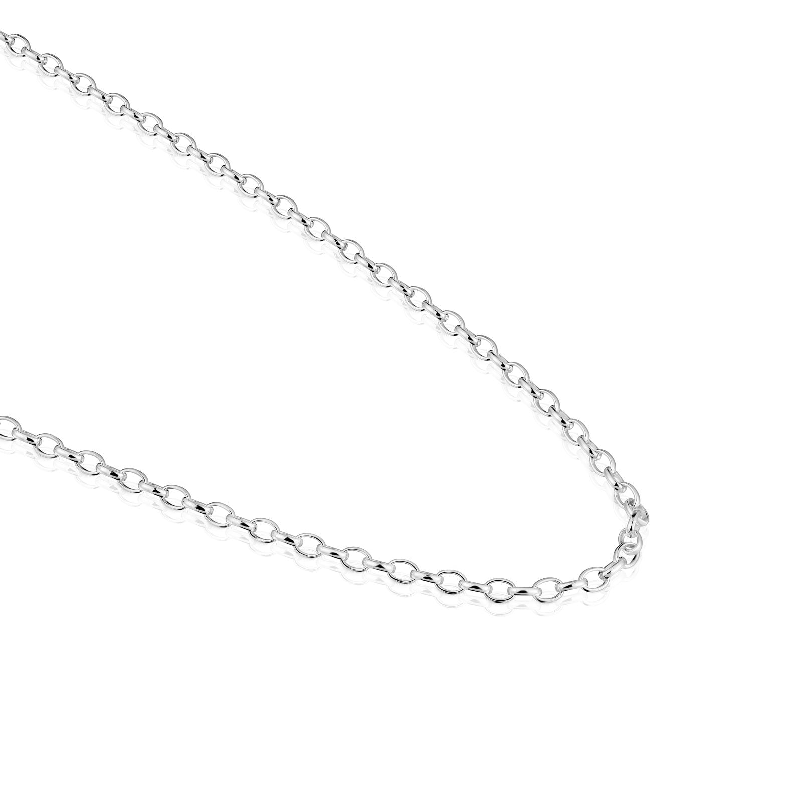 GARGANTILLA DE PLATA CON ANILLAS REDONDAS, 60 CM CHAIN - 3