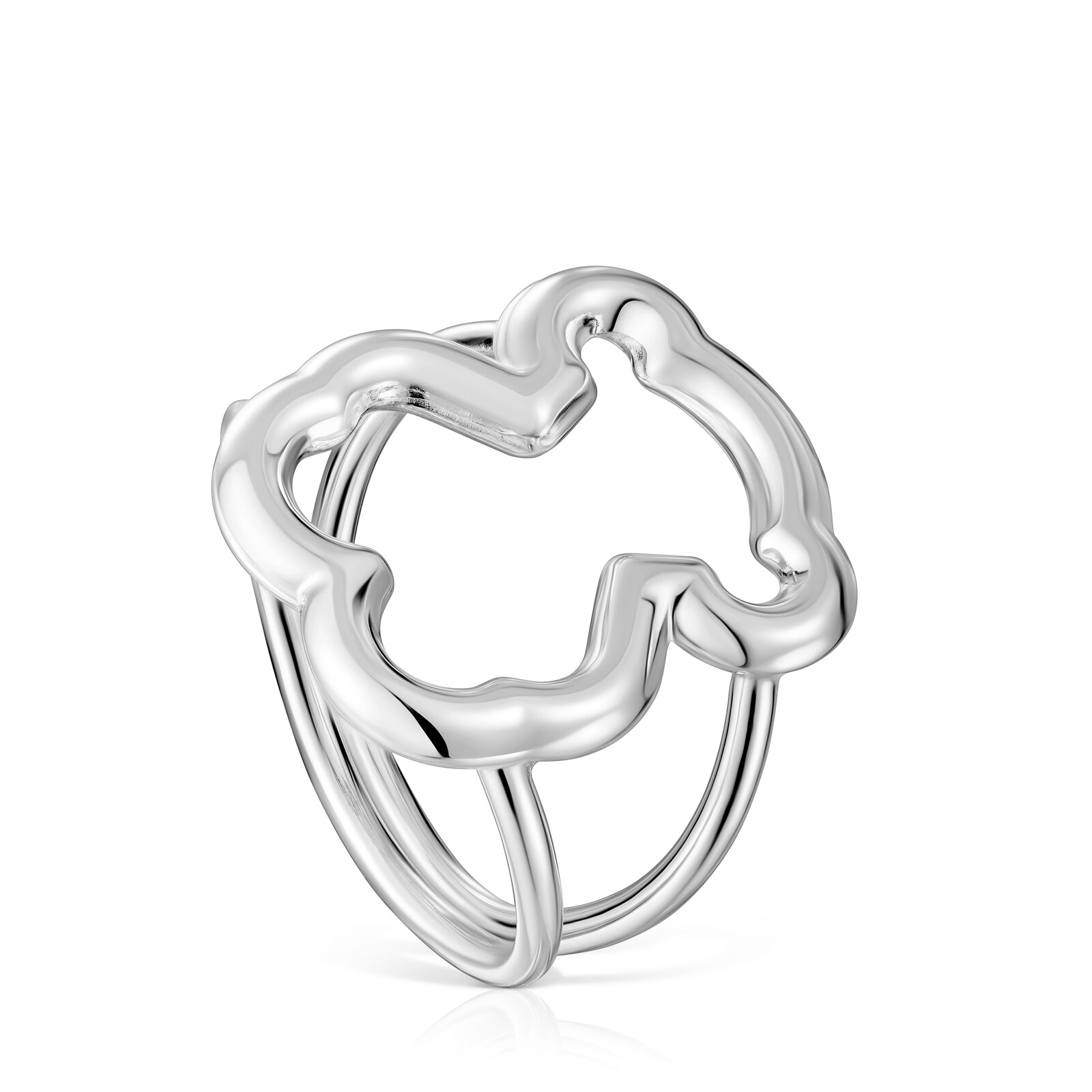 ANILLO DE PLATA MOTIVO SILUETA OSO  NEW CARRUSEL - 1