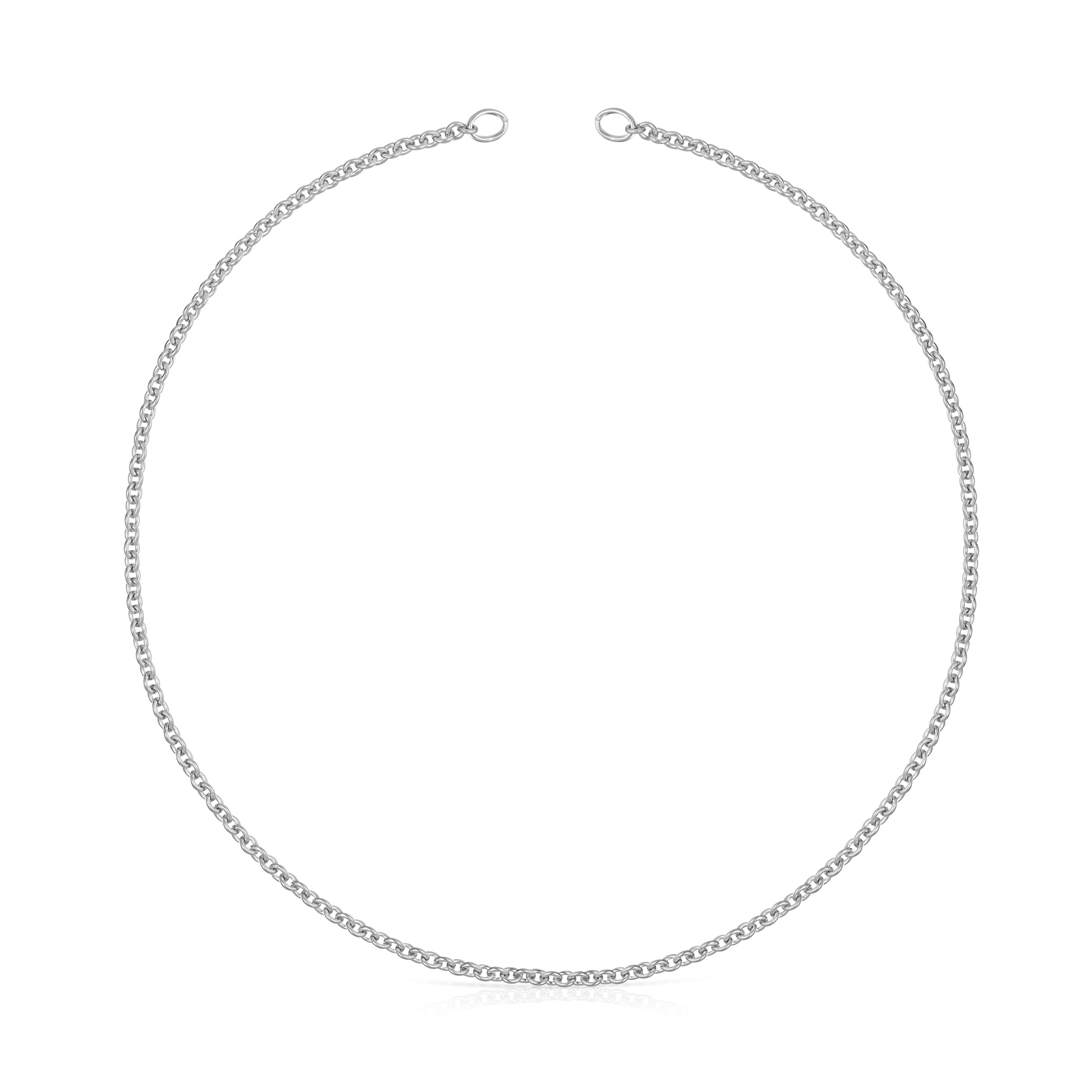 GARGANTILLA DE PLATA DE ANILLA PEQUEÑA, 42 CM. HOLD - 1