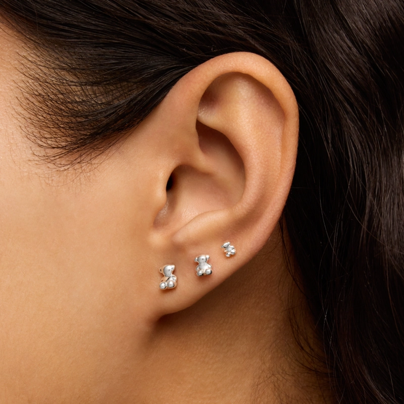 PACK DE PENDIENTES DE PLATA OSO BOLD BEAR - 7