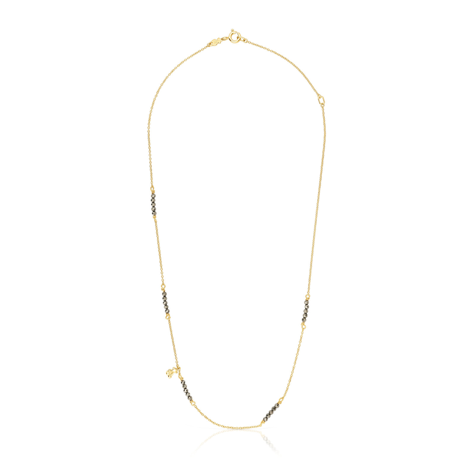 COLLAR CON BAÑO DE ORO 18 KT SOBRE PLATA Y PIRITA BOLD BEAR - 2