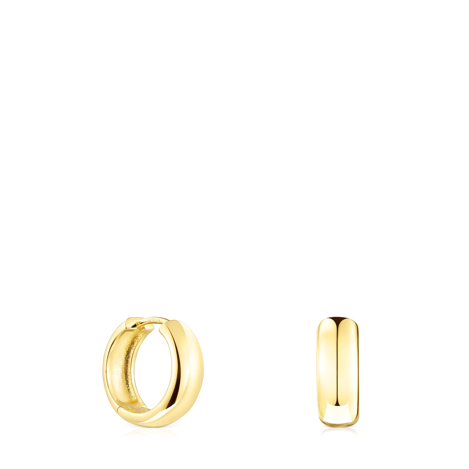 ARETES CON BAÑO DE ORO 18 KT SOBRE PLATA TOUS BASICS - 1