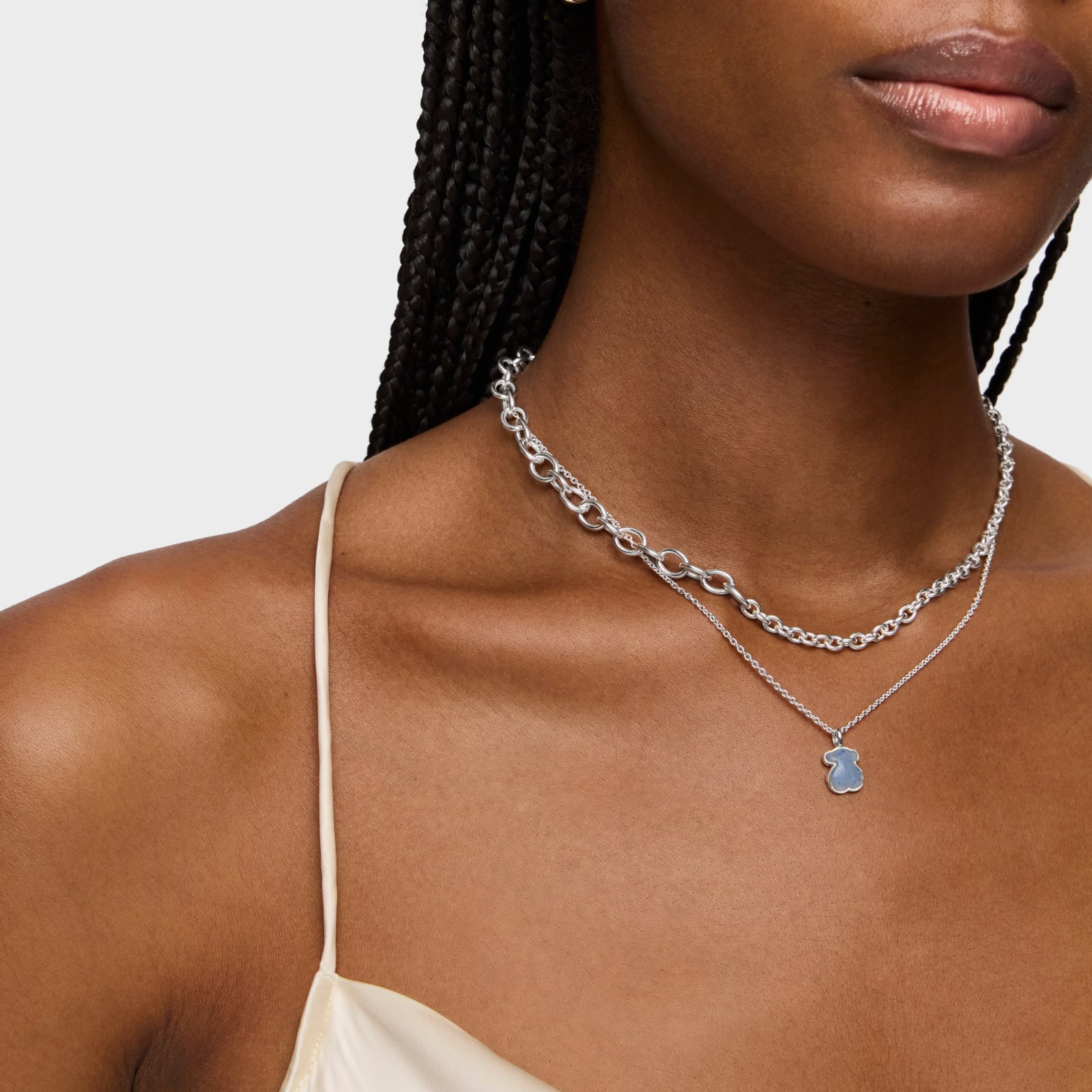 COLLAR DE PLATA CON CUARZO DE DUMORTIERITA NEW COLOR - 5