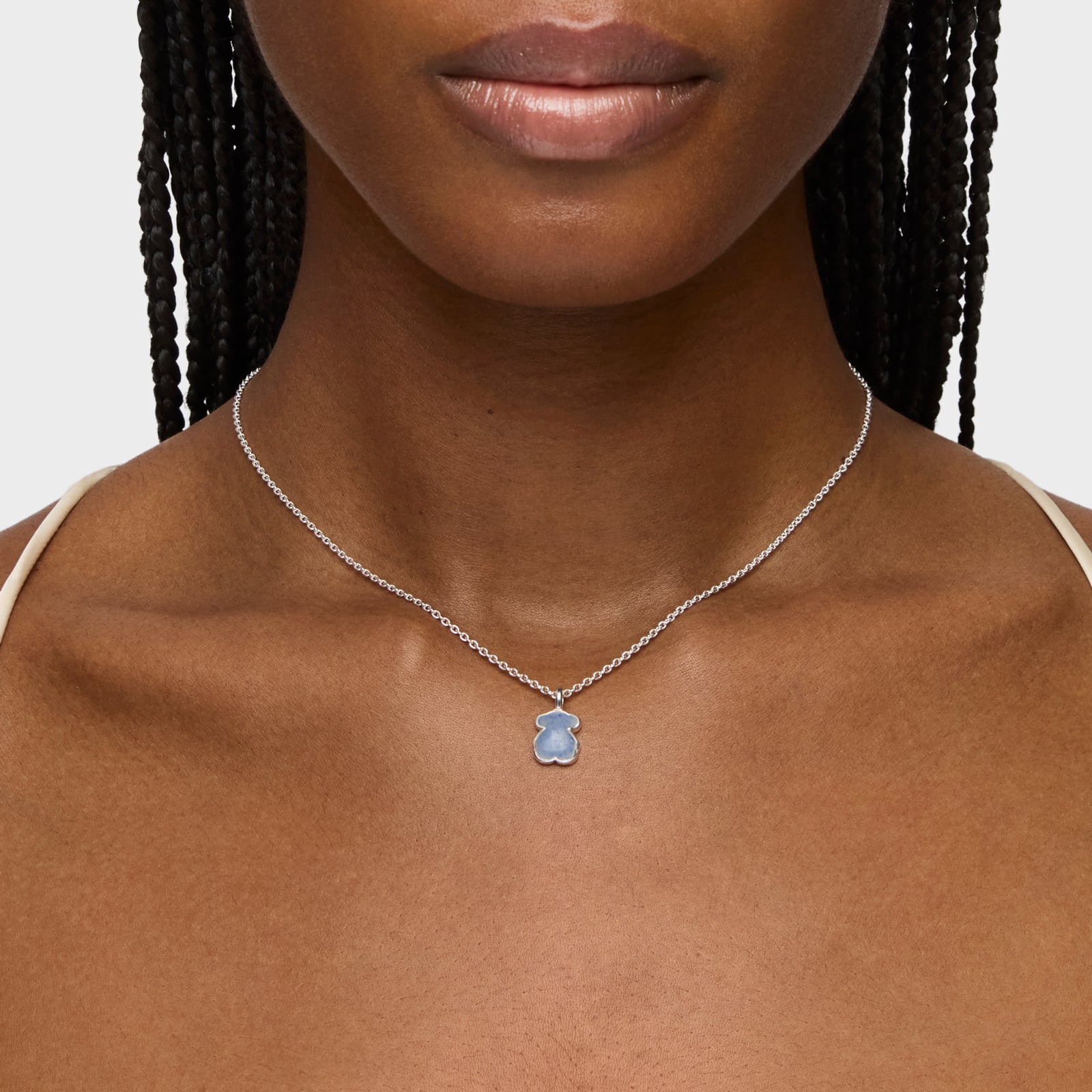 COLLAR DE PLATA CON CUARZO DE DUMORTIERITA NEW COLOR - 7