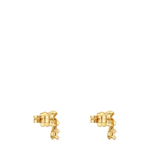 ARETES CON BAÑO DE ORO Y DIAMANTE - 2