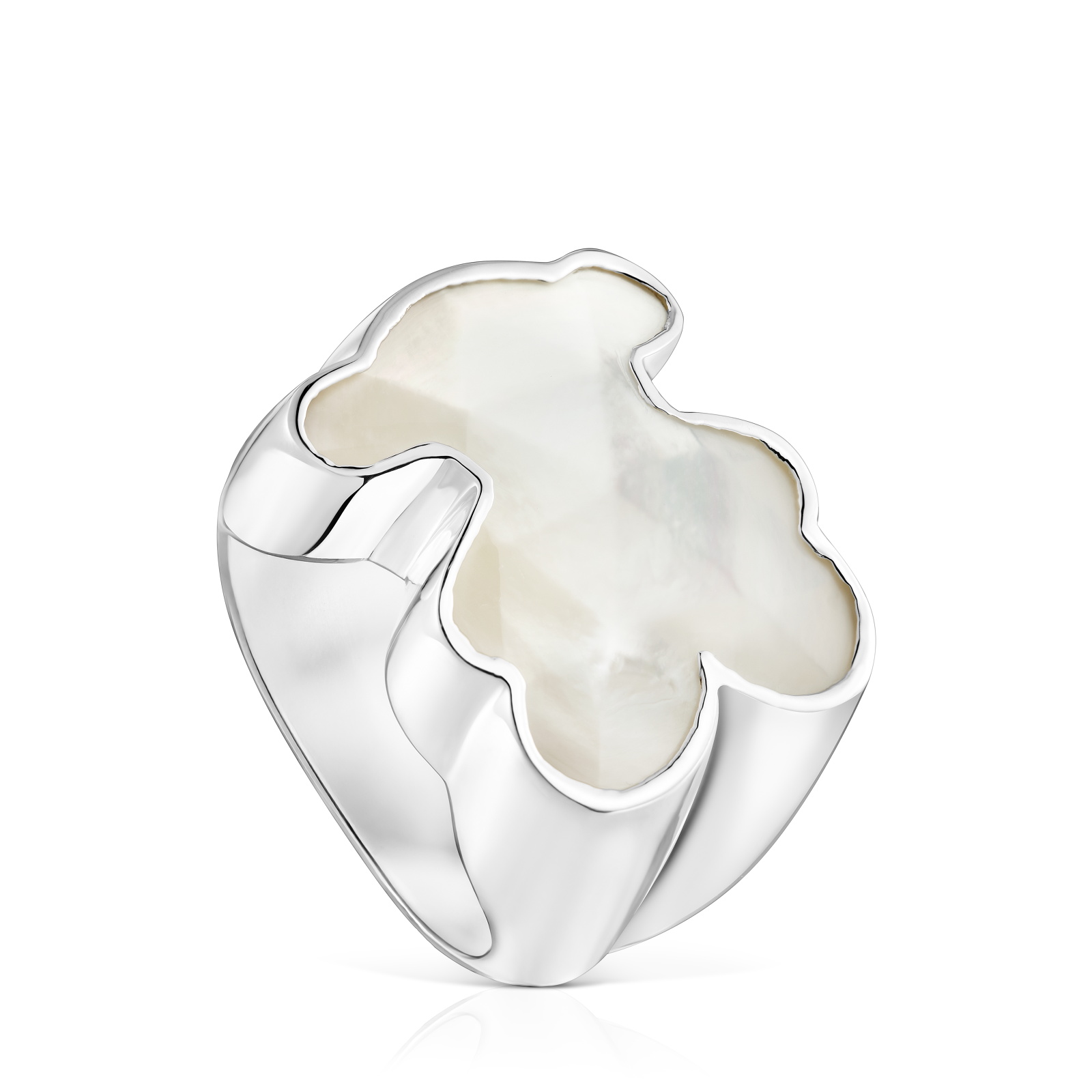 ANILLO DE PLATA 1LEY OSO NACAR 22MM - 1