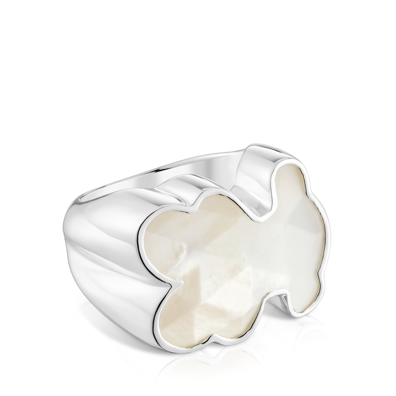 ANILLO DE PLATA 1LEY OSO NACAR 22MM - 2