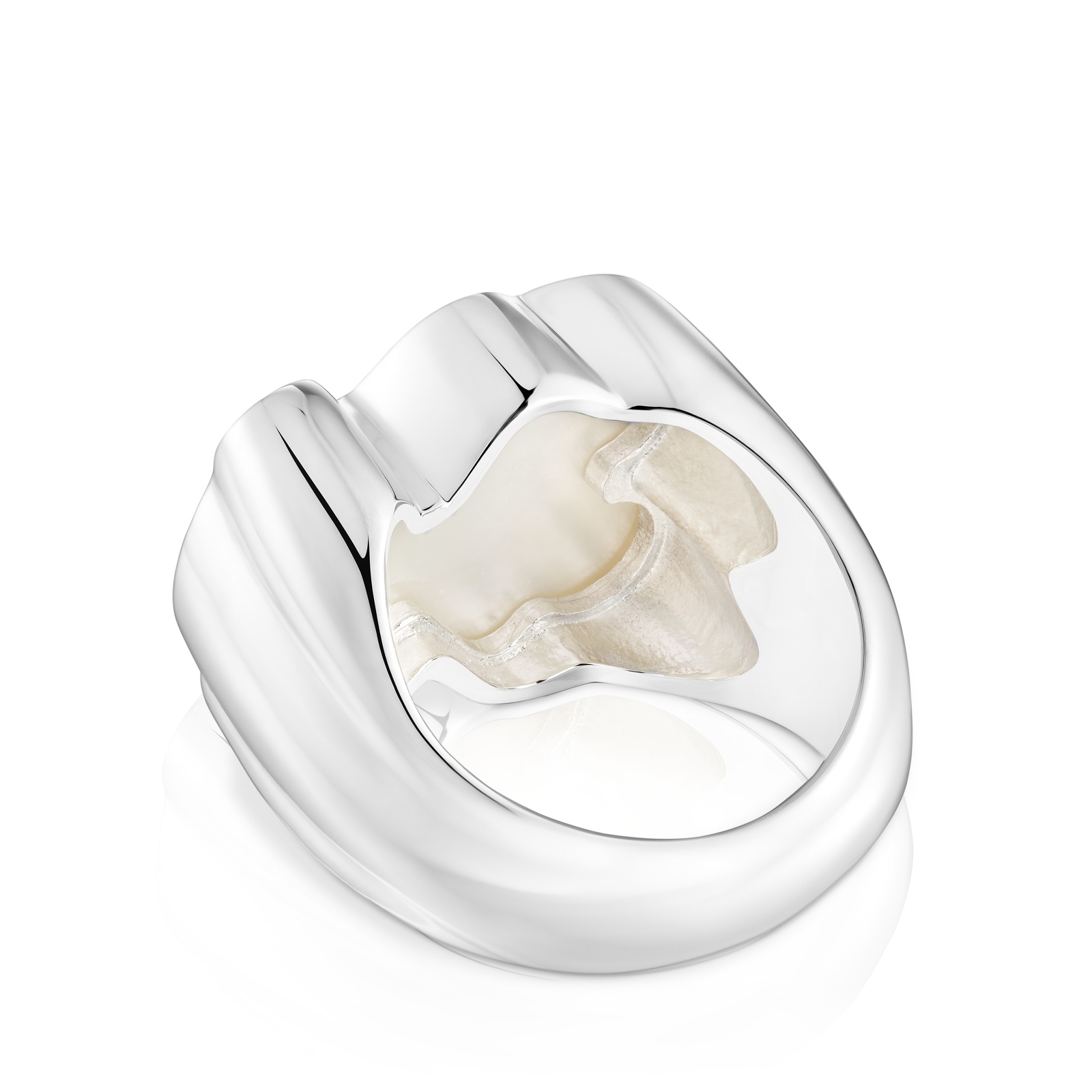 ANILLO DE PLATA 1LEY OSO NACAR 22MM - 3