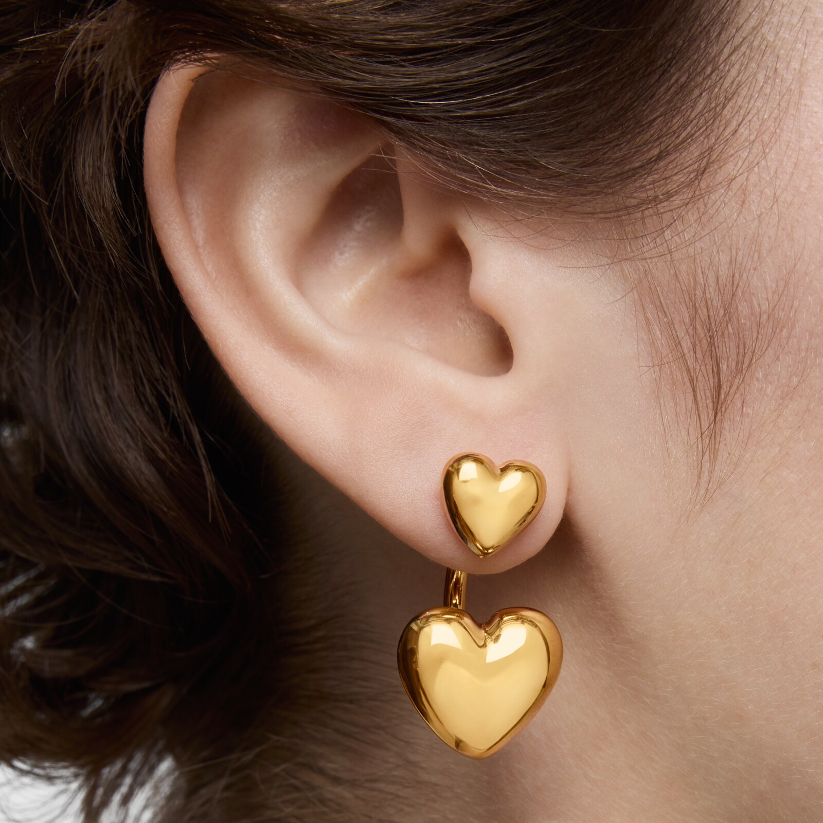 ARETE PENDIENTES PLATA 1ªLEY BAÑO 2 CORAZONES - 6