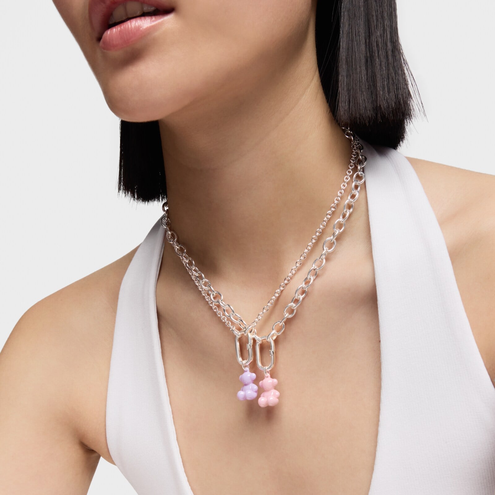 COLGANTE CERAMICA ROSA PLATA 1ªLEY OSO - 5