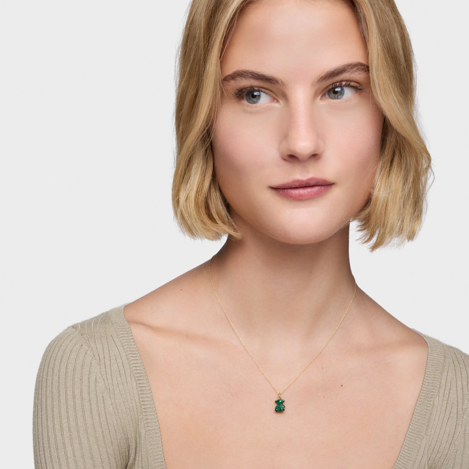 COLGANTE ORO 14K OSO MALAQUITA 11MM - 4