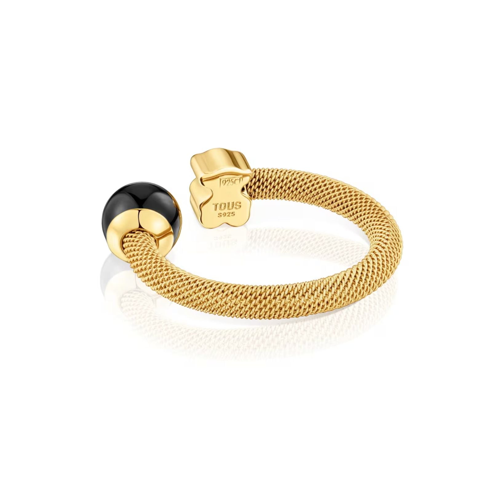 ANILLO ACERO IPG PLATA BAÑO ONIX ICON MESH - 3