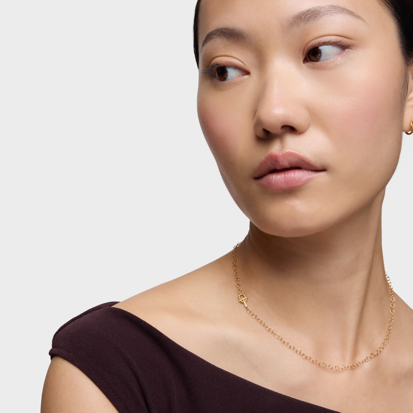 COLLAR GARGANTILLA ORO 14K 0.03CT H SI DIAM - 5