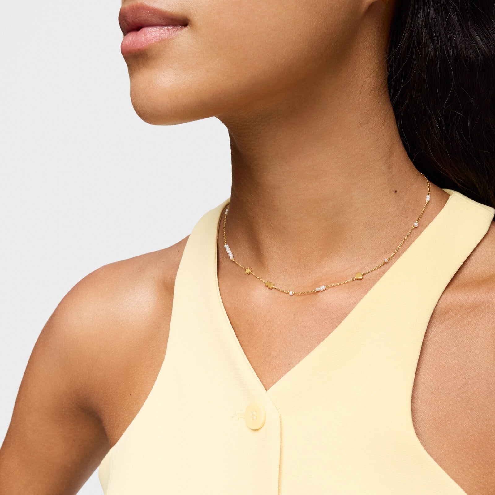 COLLAR GARGANTILLA ORO 1ªLEY 3 MOTIVOS PERLA - 5