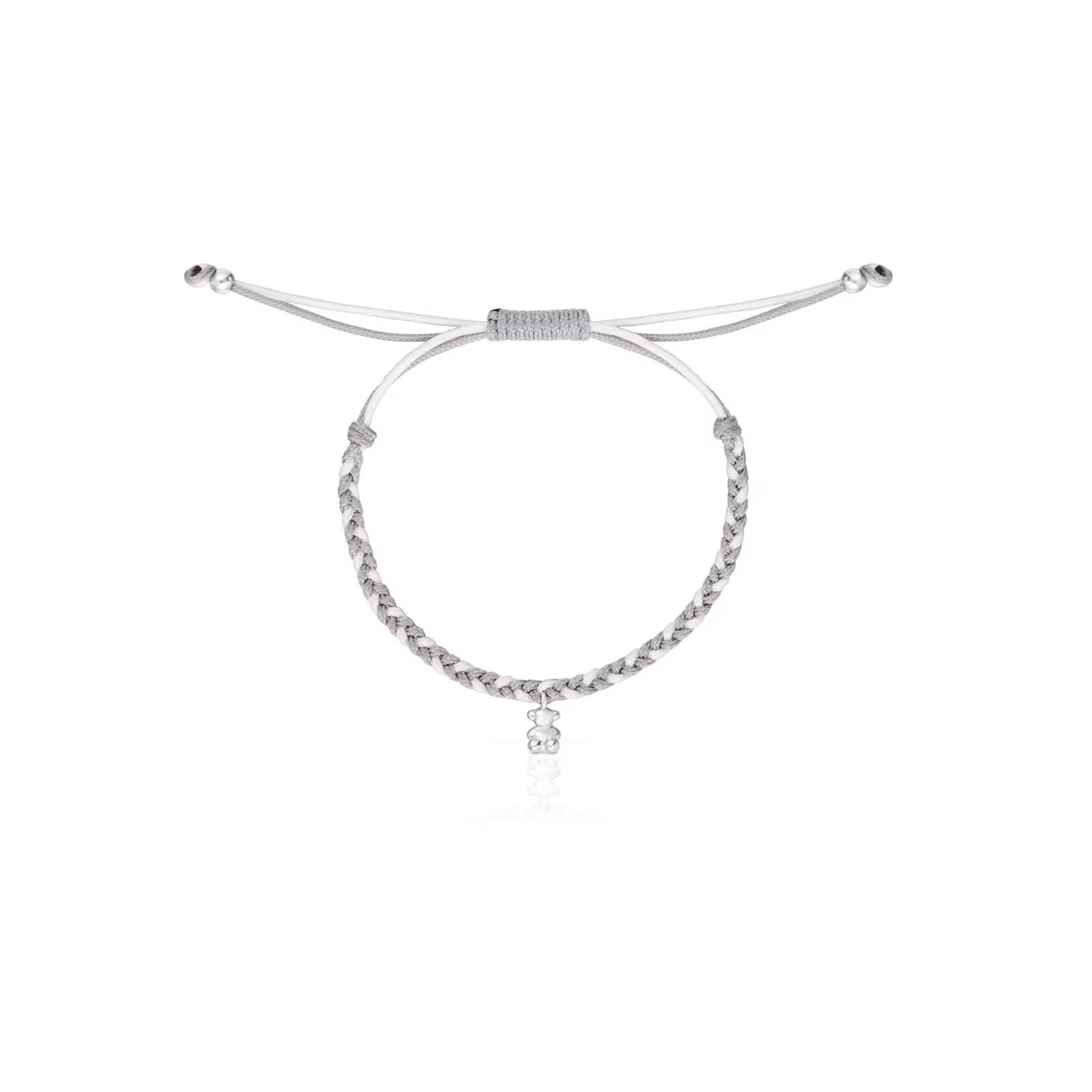 PULSERA CORDON GRIS PLATA OSO TOUS MOTIVOS - 2