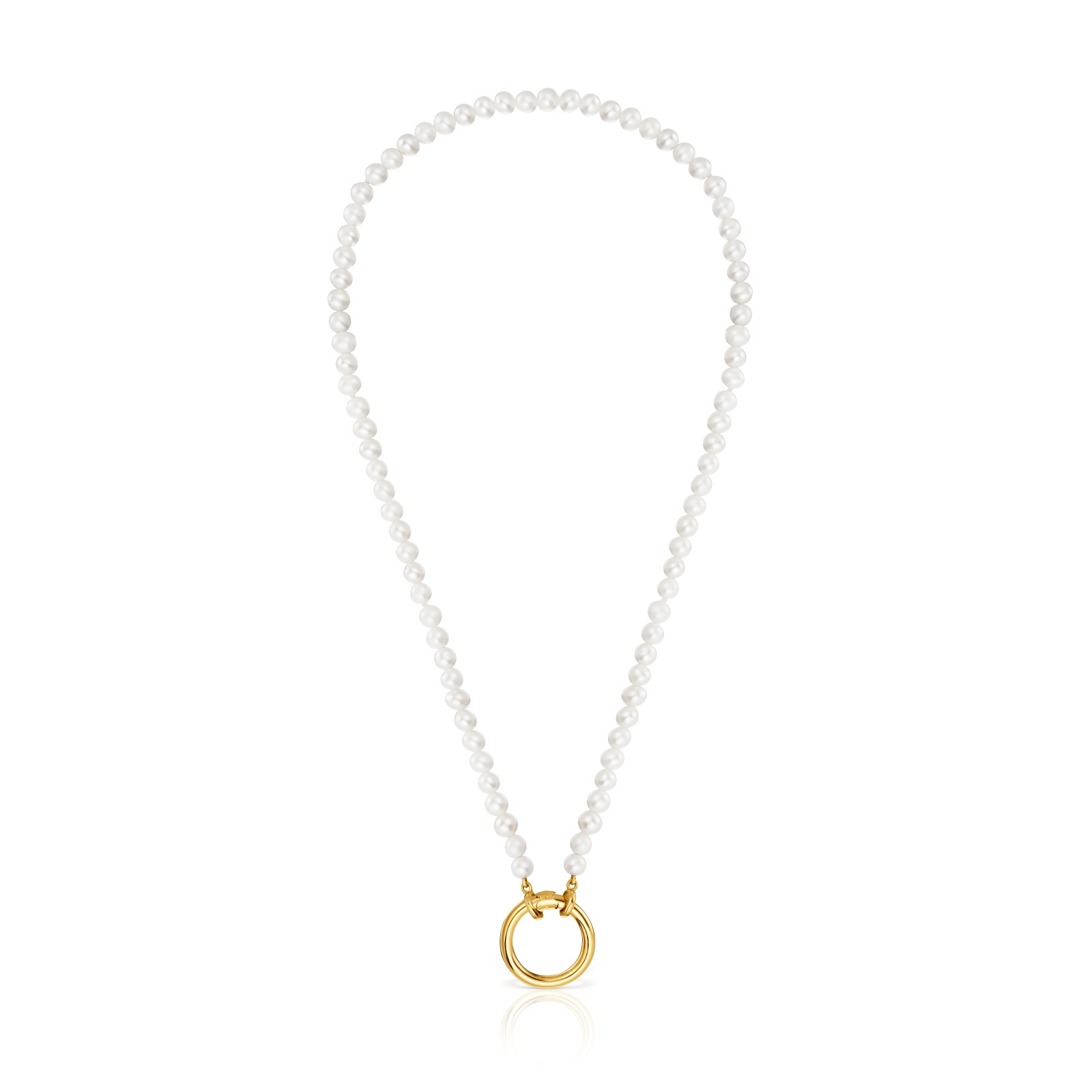 COLLAR CON PERLAS Y DIJE BAÑO ORO - 2