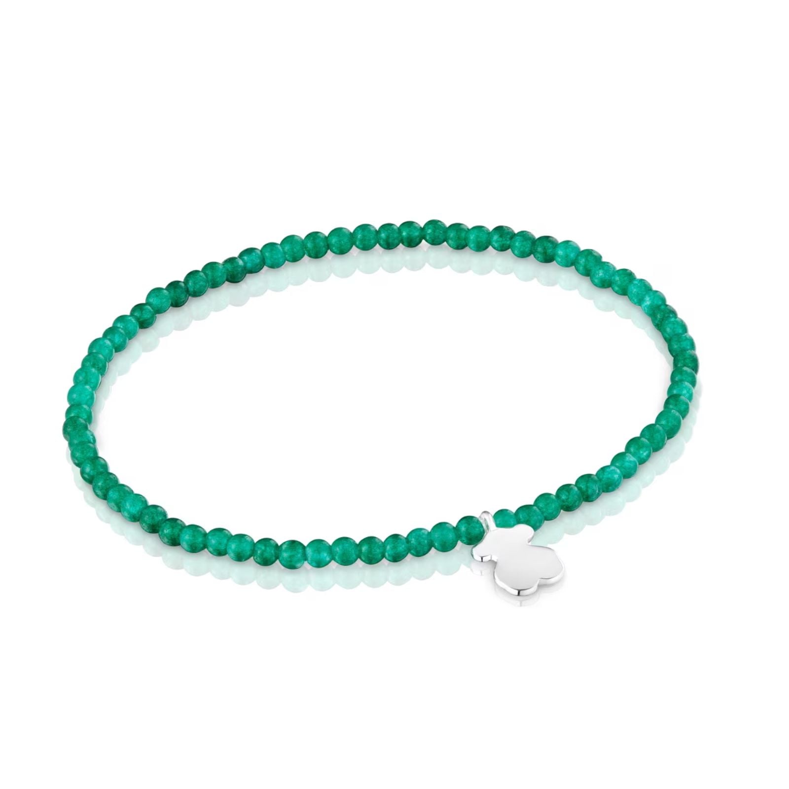 PULSERA CUARCITA VERDE PLATA OSO TOUS MOTIVOS - 1
