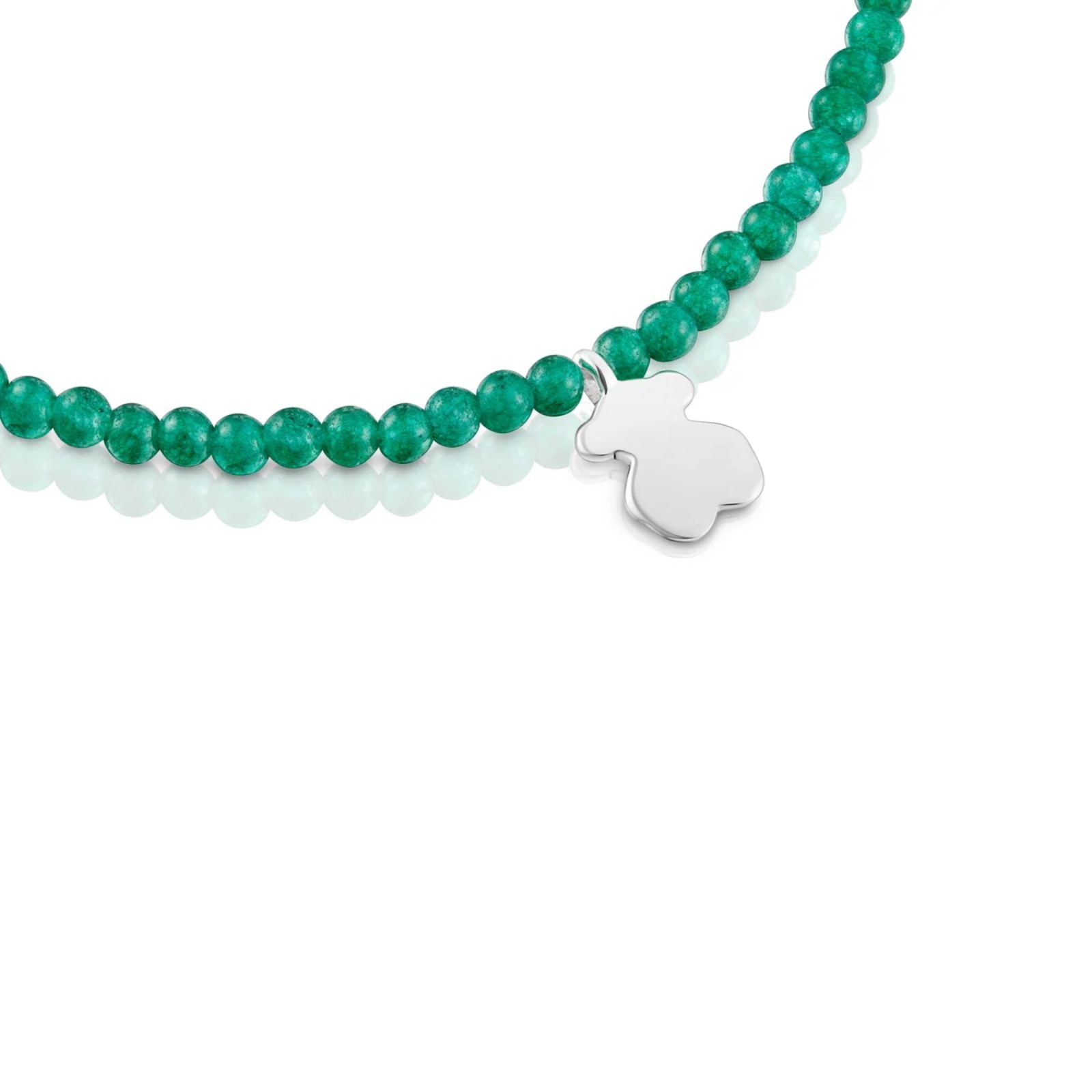 PULSERA CUARCITA VERDE PLATA OSO TOUS MOTIVOS - 3