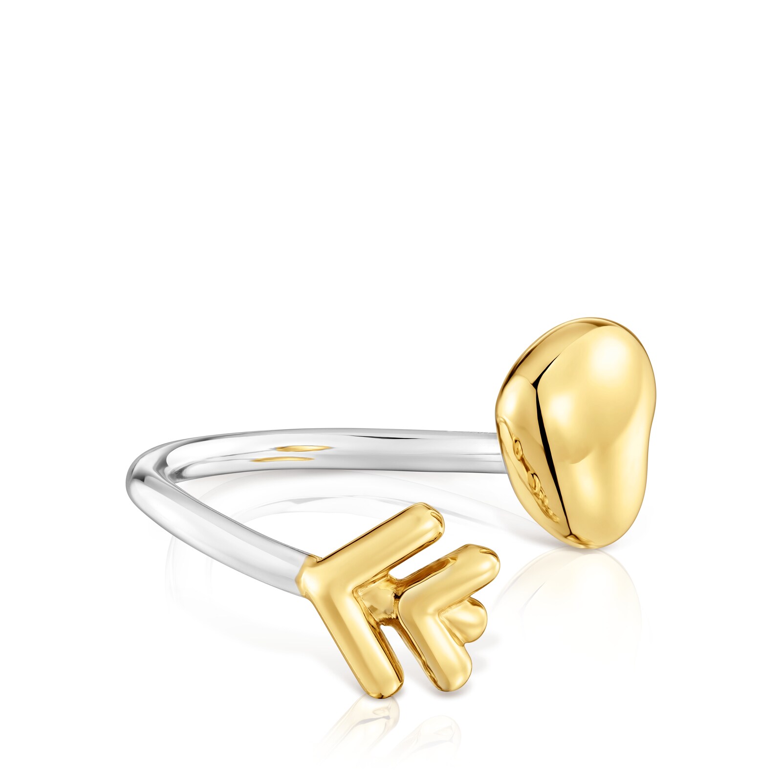 ANILLO DE PLATA BAÑO ORO FLECHA BICOLOR - 2