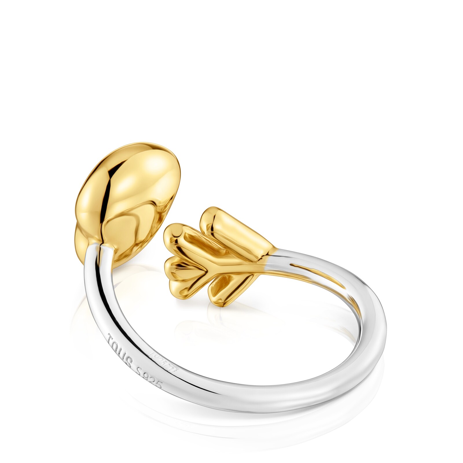 ANILLO DE PLATA BAÑO ORO FLECHA BICOLOR - 3