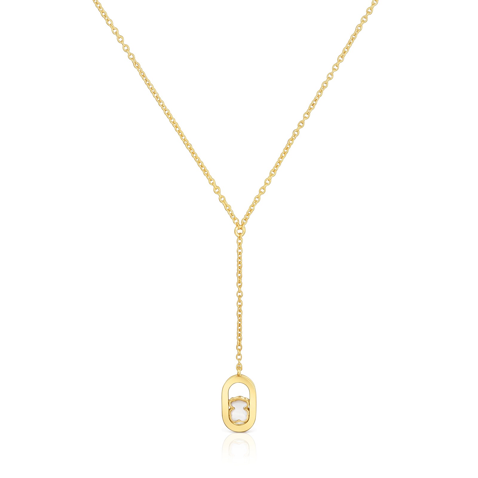 COLLAR COLGANTE DE PLATA OSO NACAR - 1