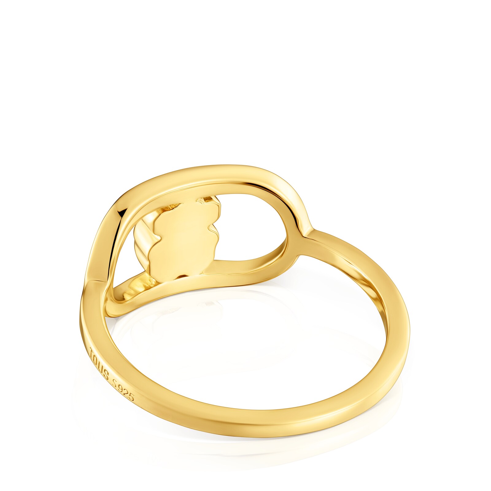 ANILLO DE PLATA BAÑO ORO 15MM NACAR TALLA 12 - 3
