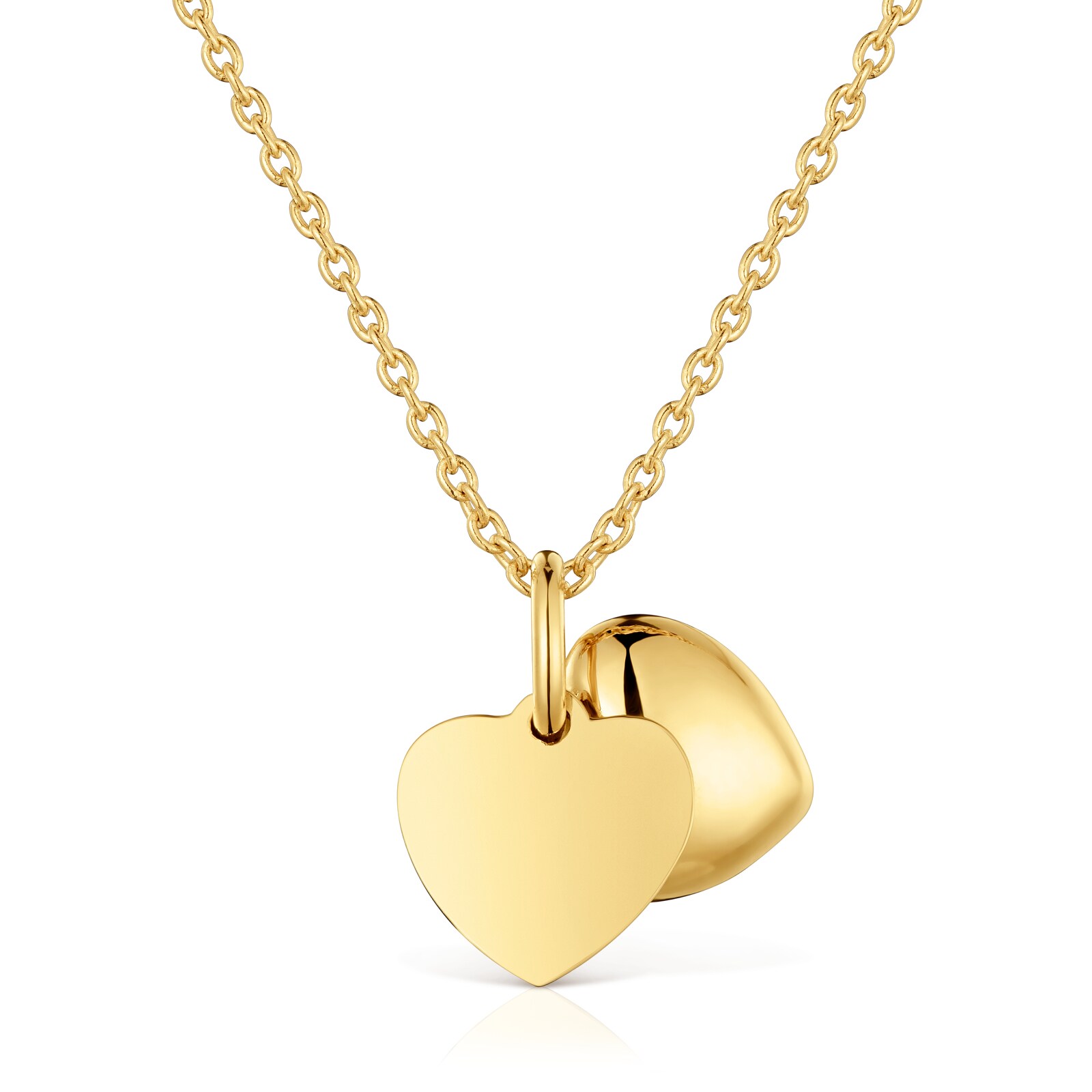 COLLAR FLECHAZO DOBLE CORAZÓN ORO - 4