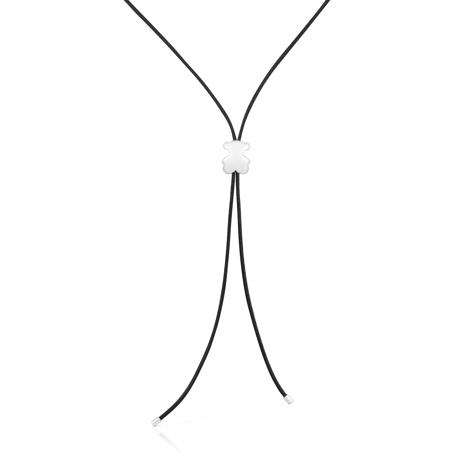 COLLAR PLATA OSO CAUCHO BOLD MOTIF 18MM - 1