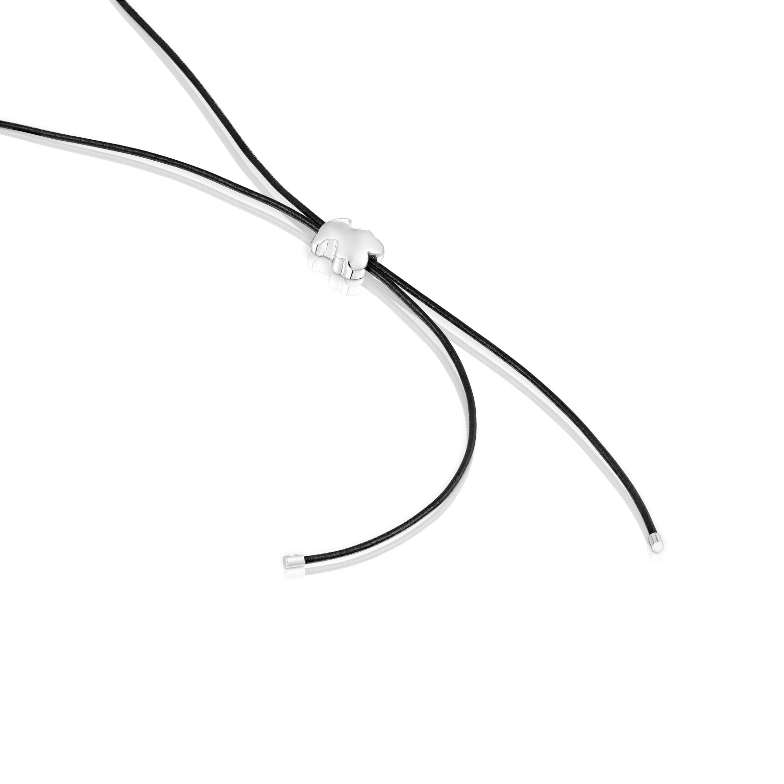 COLLAR PLATA OSO CAUCHO BOLD MOTIF 18MM - 3