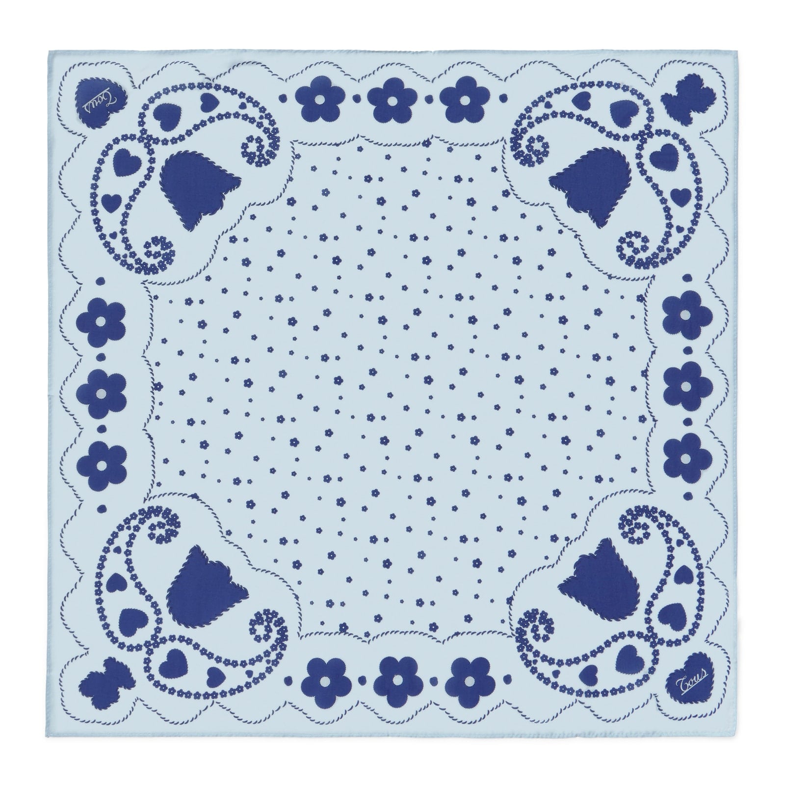 PAÑUELO CUADRADO MOTIFS PAISLEY AZUL CIELO - 1