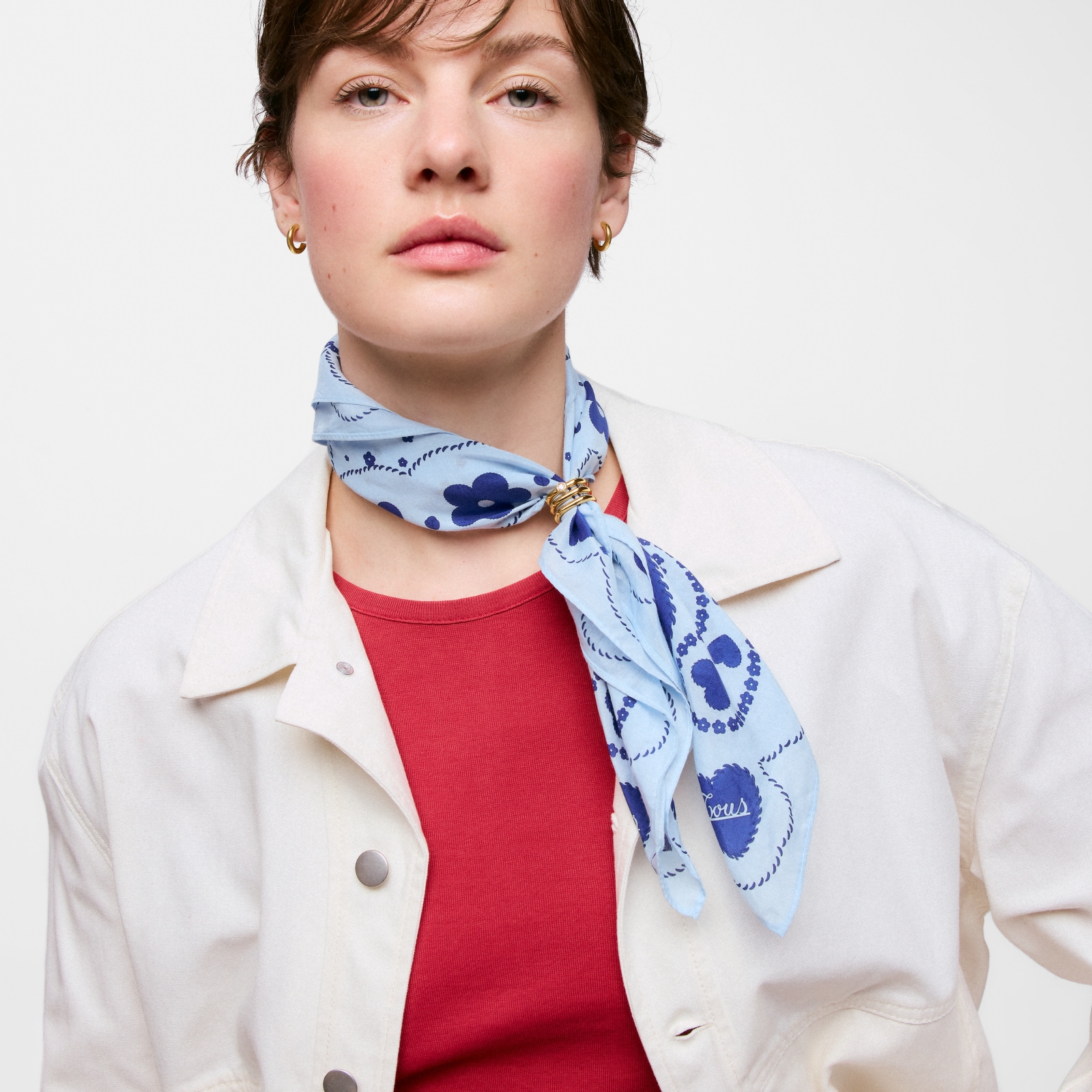 PAÑUELO CUADRADO MOTIFS PAISLEY AZUL CIELO - 3