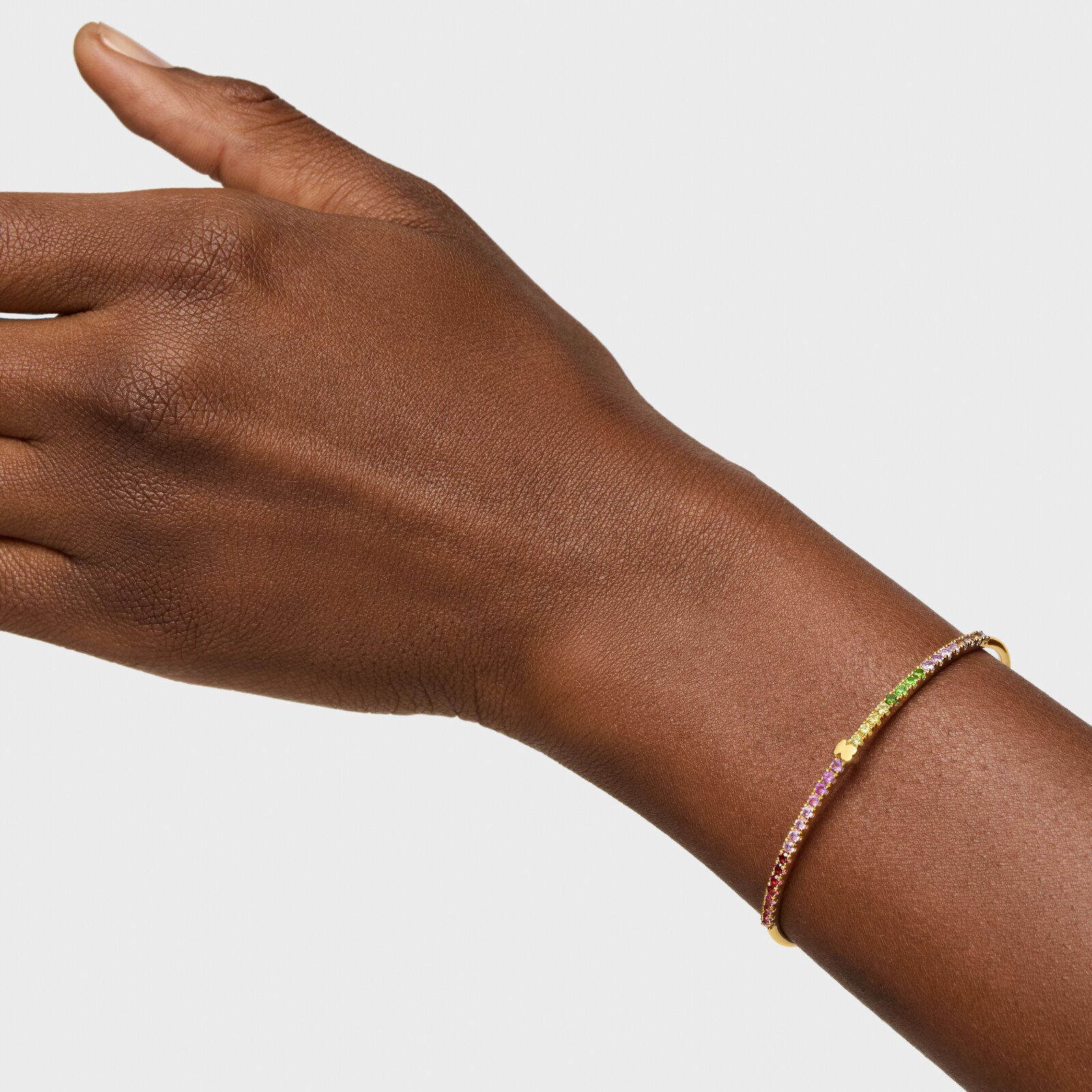 PULSERA ESCLAVA DE PLATA BAÑO ORO STRAIGHT - 5