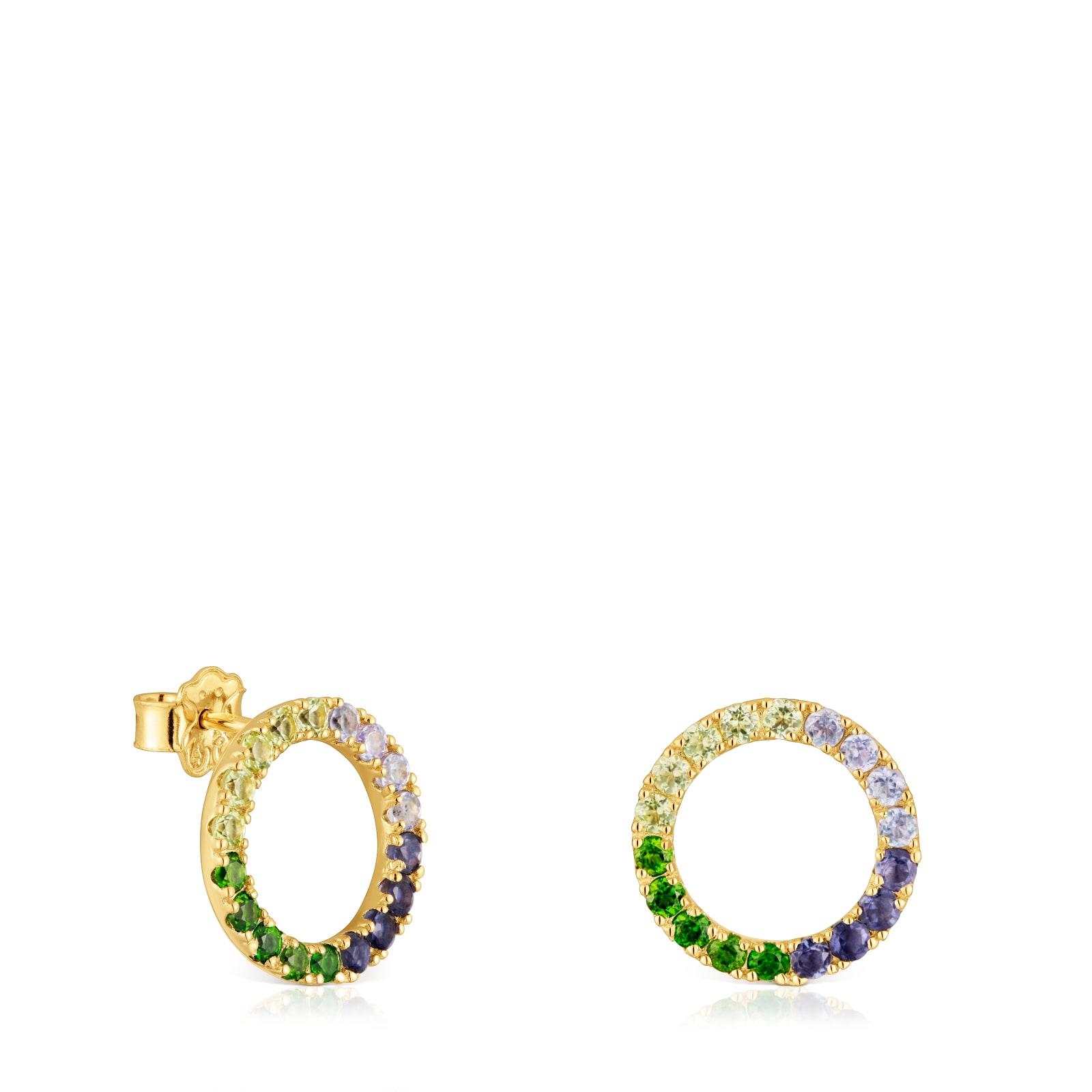 ARETES CIRCULO PLATA BAÑO MULTIGEMA - 1