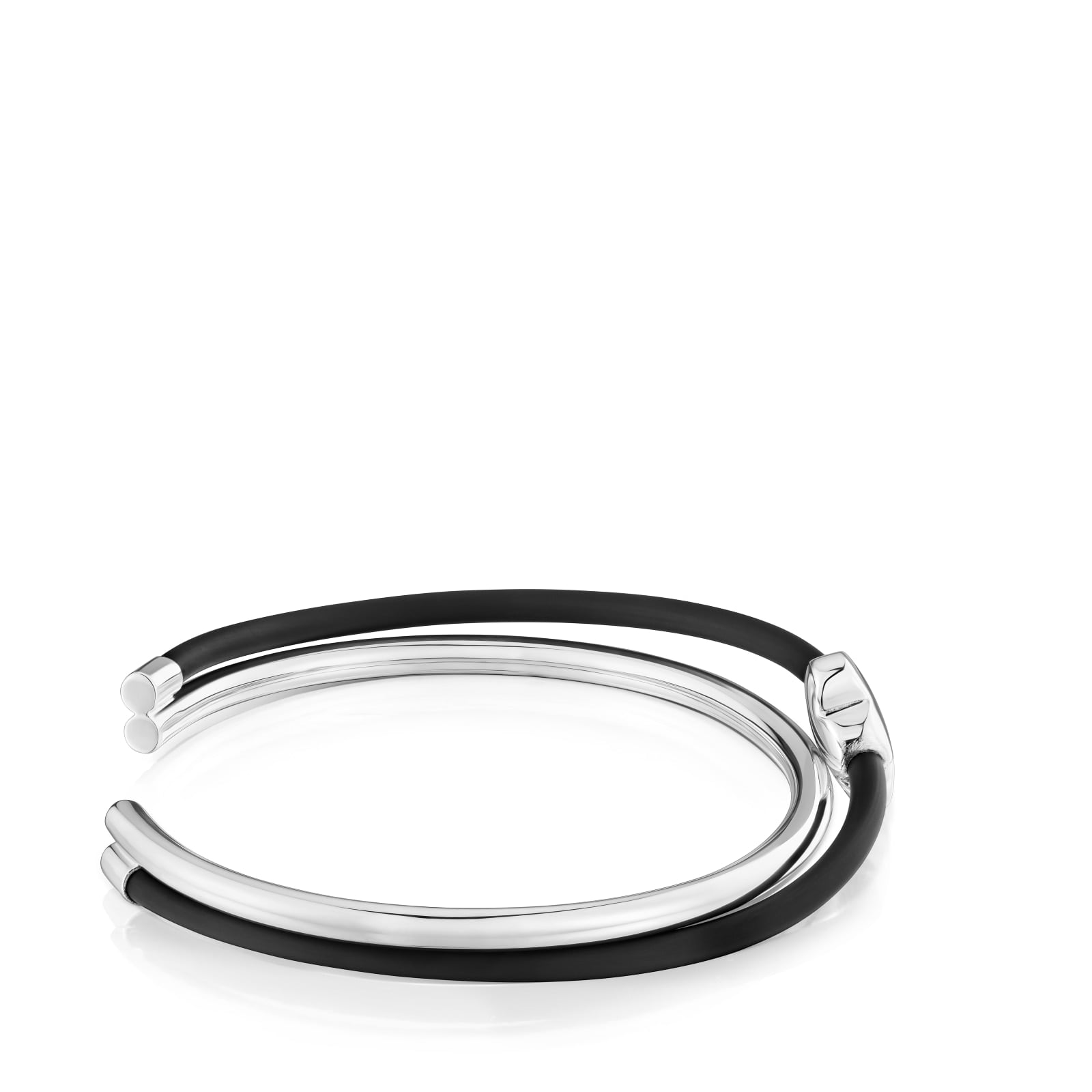 PULSERA ESCLAVA PLATA FLOR CAUCHO BOLD MOTIF - 2