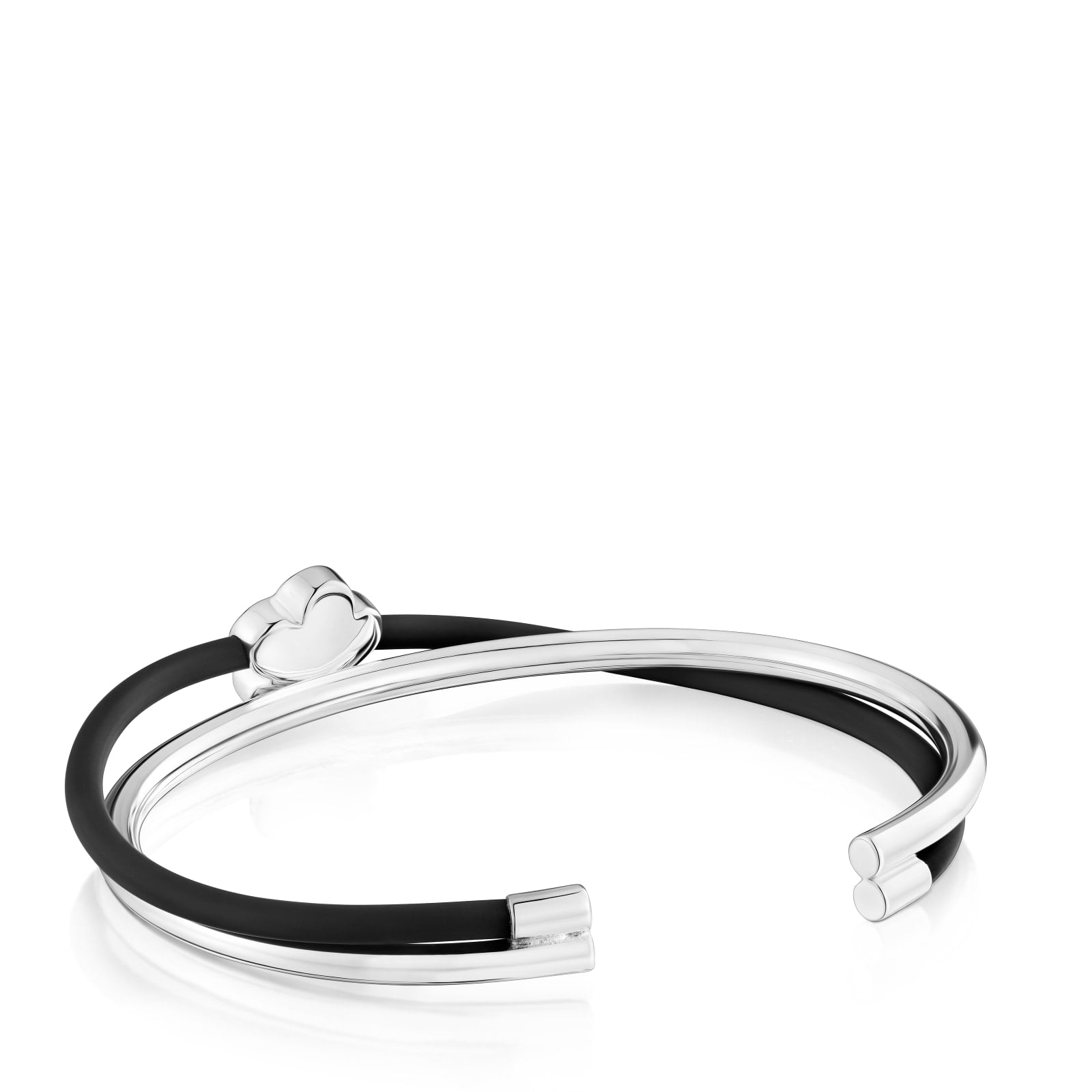 PULSERA ESCLAVA PLATA FLOR CAUCHO BOLD MOTIF - 3