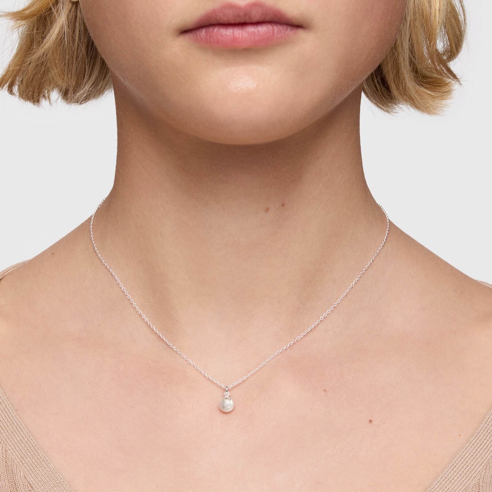 COLLAR CORTO DE PLATA Y PERLA CULTIVADA 6.5 MM - 7